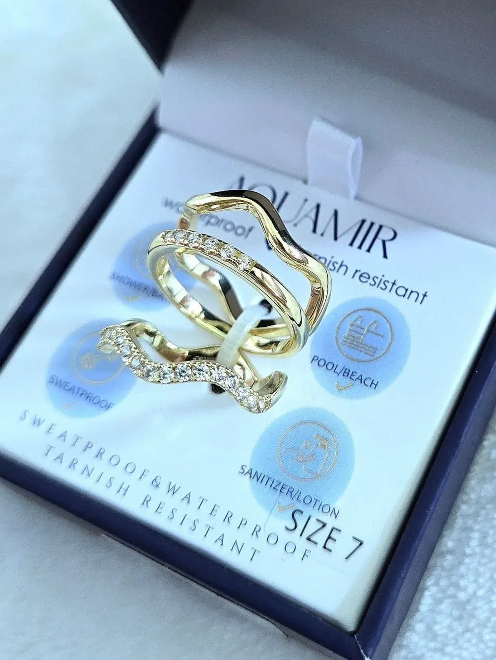 Aquamir Waterproof Triple3️⃣ Ring💍 Set - NIB